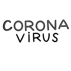 Coronavirus covid-19 calligraphy lettering  illustration