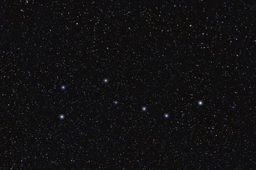 Big Dipper in the constellation of Ursa Major in the sky full of stars