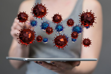 Virus abstract background. protection Genetics Bacteriological Microorganism..