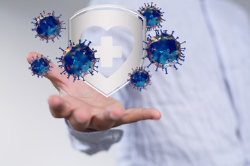 Corona Virus Healthcare Concept. Coronavirus protection Pandemic Sars Fever.