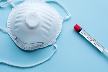 protective mask on blue background