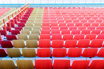 View of the grandstand seats at the stadium