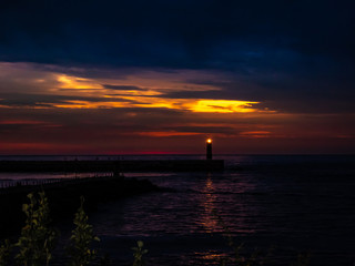 Beautiful landscape at sunset.