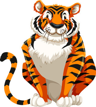 Illustration of tiger, with white background vector
