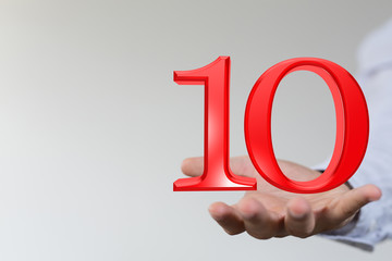 10 Anniversary 3d numbers. Poster template for Celebrating 10th anniversary event party.