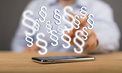 paragraph law sign digital in hand