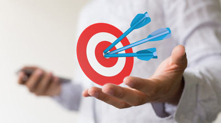 Marketing And Communication Success Concept dart.