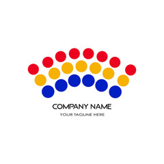 Abstract shape logo emblem design elegant modern minimal style vector illustration.