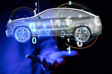 digital car technology smart in virtuel room
