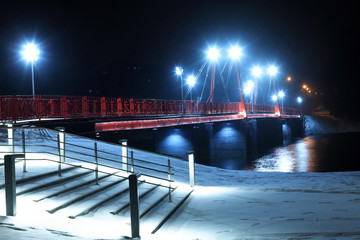 Red Bridge At Nitht