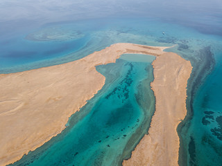 Obraz premium Aerial view of island in red sea, Egypt