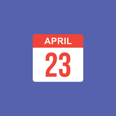calendar - April 23 icon illustration isolated vector sign symbol