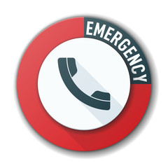 Call Emergency Medical button vector sign label illustration