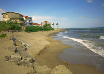 Spring beach of the Ionian sea