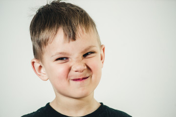 portrait of a dissatisfied or sarcasm child
