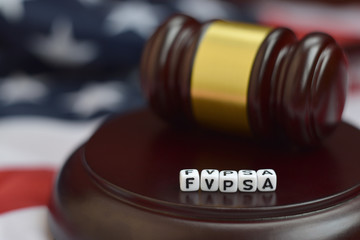 Justice mallet and FVPSA acronym. Family violence prevention and services act