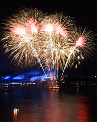 Very cool starburst firework shell with multi coloured effect