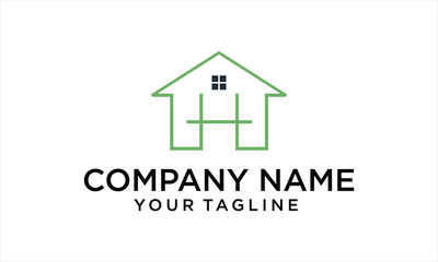 COMBINATION LOGO FROM H AND HOME LOGO DESIGN CONCEPT
