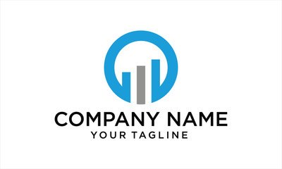 Fototapeta premium COMBINATION LOGO FROM INVESTMENT AND CIRCLE LOGO DESIGN CONCEPT