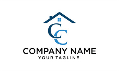 COMBINATION LETTER LOGO FROM CC AND HOME LOGO DESIGN CONCEPT