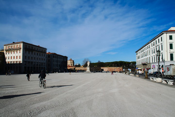 Fototapeta na wymiar Livorno, Italy: square near the port