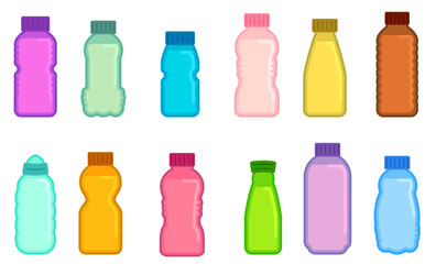 Vector colorful drink bottles collection