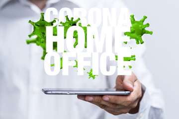 Home office of self quarantine digital.