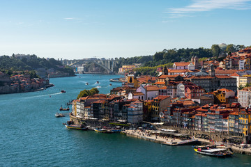 panorama of the old town of porto portugal