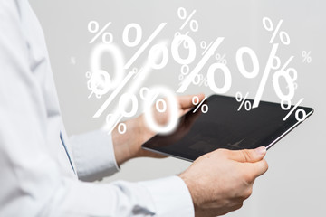 Discount and commission concept 3d