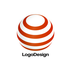 Abstract spherical logo design vector