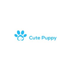 cute puppy logo design unique
