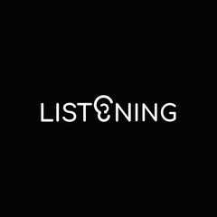 Fototapeta na wymiar listening letter logo design unique