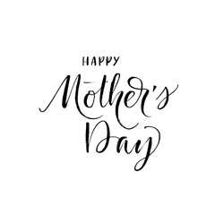 Happy Mothers Day card. Hand drawn brush style modern calligraphy. Vector illustration of handwritten lettering. 