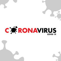 Vector illustration in black and red of Covid 19 - Coronavirus