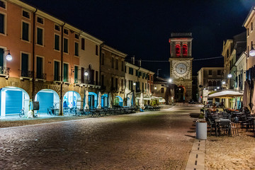 Street in the old town of Este by night