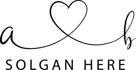 initial ab logo vector signature design