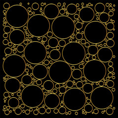 Circle geometric pattern, gold and black colors