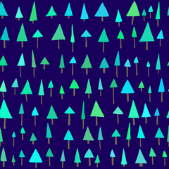 Seamless Vector Triangle Pine Tree Pattern