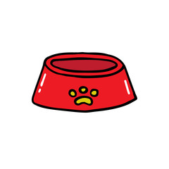 bowl for pets doodle icon, vector illustration