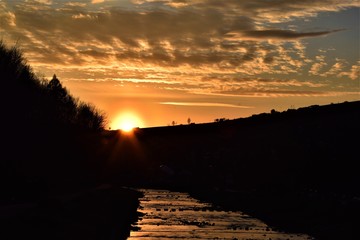 Sunset in the village