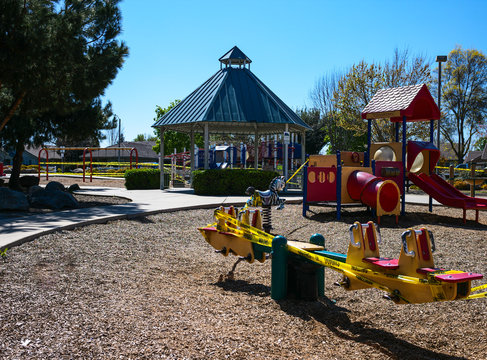 Empty playground due to coronavirus