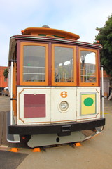 Plakat Cable Car in San Francisco, waiting to be boarded