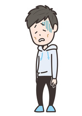 疲れた男性　ポーズ　イラスト