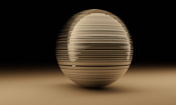 Metal ball 3d visualization. Wallpaper and background of textured sphere.
