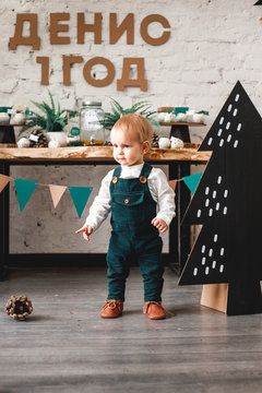 celebrating the first birthday of a little boy in a beautiful interior