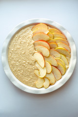 charlotte pie cooking process. homemade apple pie recipe. Step 5. Top view