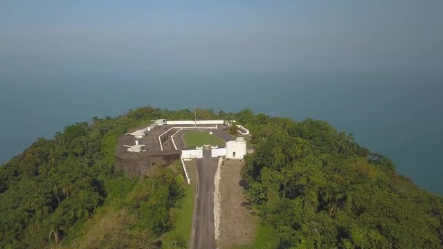 Aerial view of old military fortification
