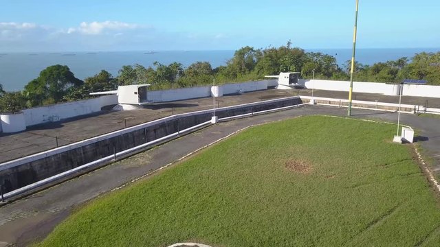 Aerial view of old military fortification