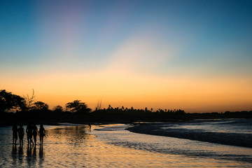 Multiple colours on the sunset sky