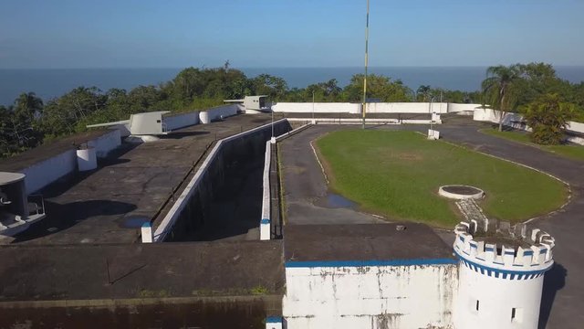 Aerial view of old military fortification